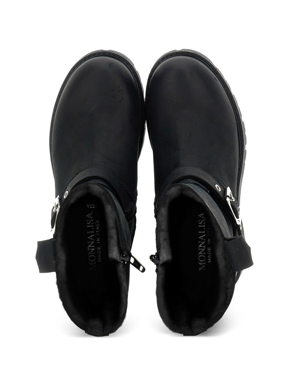 Stivaletto in perlle per bambina Monnalisa Kids nero con fibbia 8CH016 8790 0050 MONNALISA KIDS 