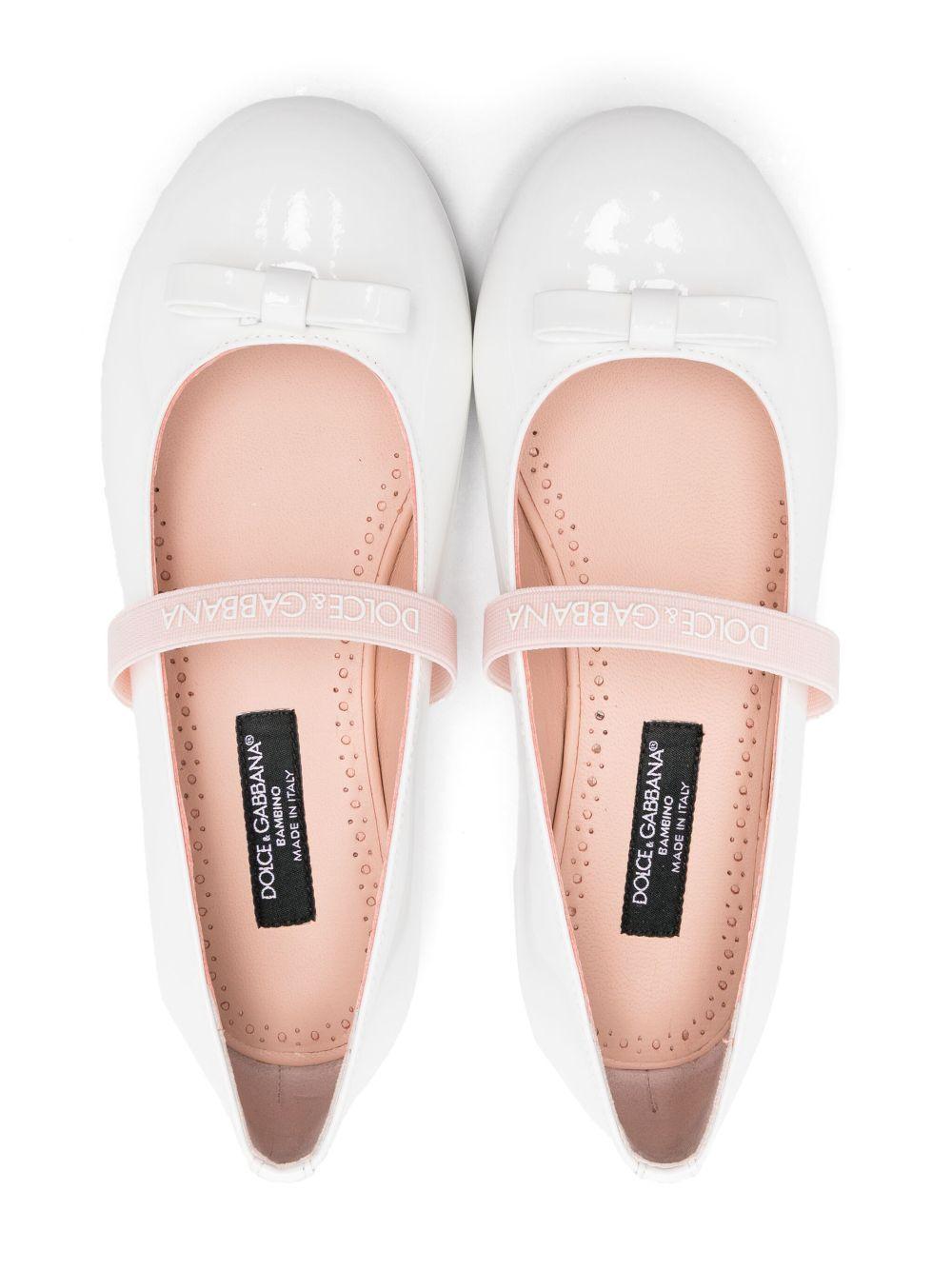 Ballerine per bambina Dolce & Gabbana Kids bianco con rifinitura lucida D11294 A4831 87682 DOLCE & GABBANA KIDS 