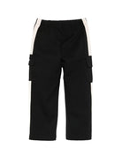 Pantaloni cargo Palm Angels Kids nero con dettaglio a strisce laterali PBCJ008S26FLE001 110 PALM ANGELS KIDS 