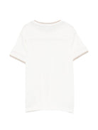 T-shirt per bambino Eleventy Kids bianca con bordi a contrasto EY8P31 Z3708 101BG ELEVENTY KIDS 