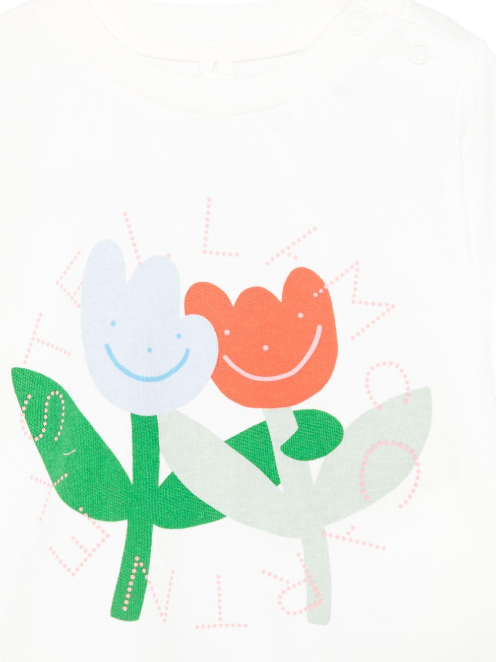 T-shirt per neonati Stella McCartney Kids bianca con stampa grafica TY8121 Z0434 101 STELLA McCARTNEY KIDS 