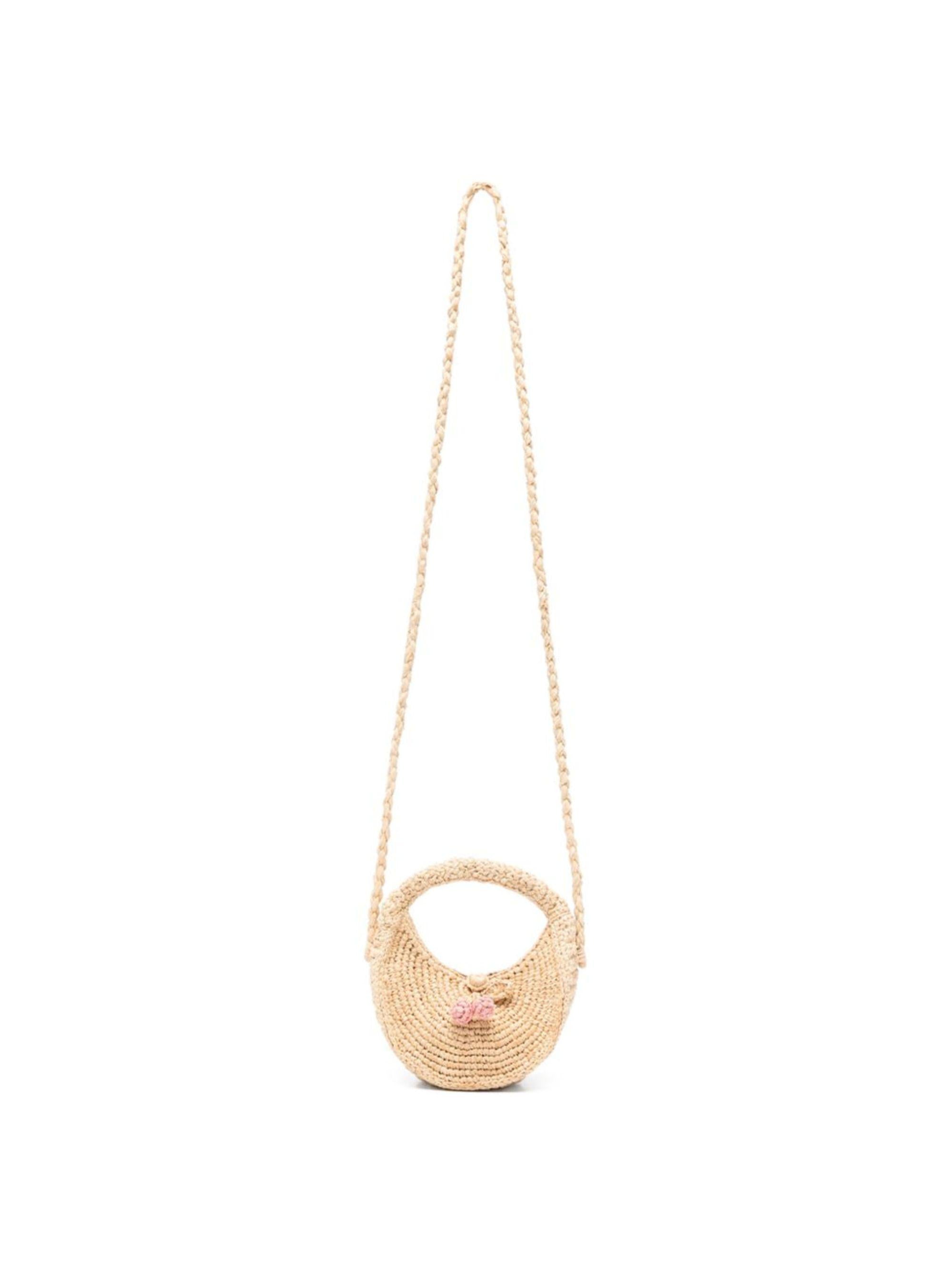 Borsa a spalla Loulou per bambina Bonpoint beige con applicazione a fiori S06GBAW00002 006 BONPOINT KIDS 