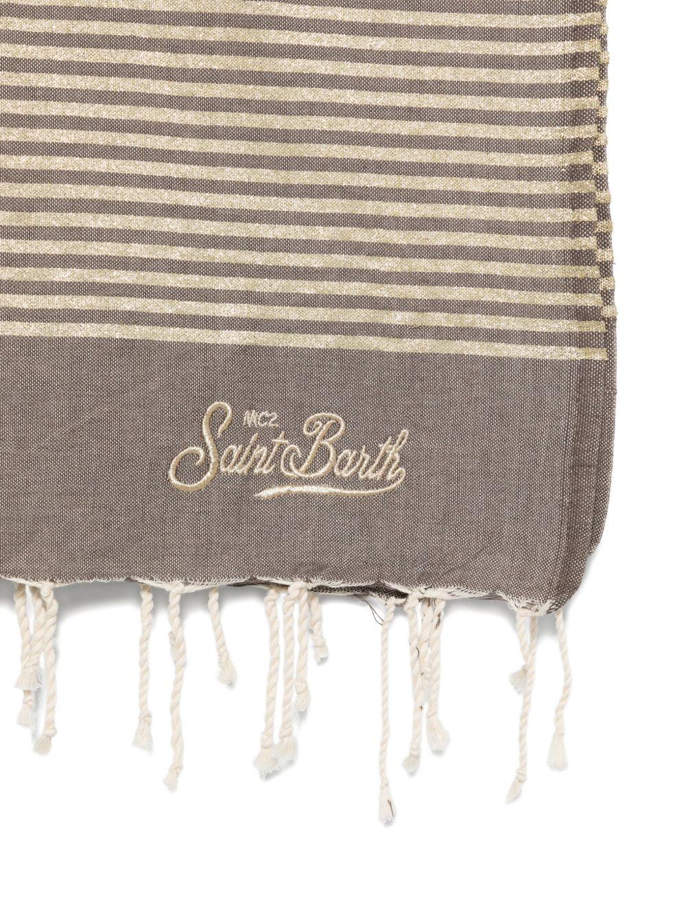 Telo mare MC2 Saint Barth beige e marrone con motivo a righe orizzontali FOUT016 00624L MC2 ST. BARTH KIDS 