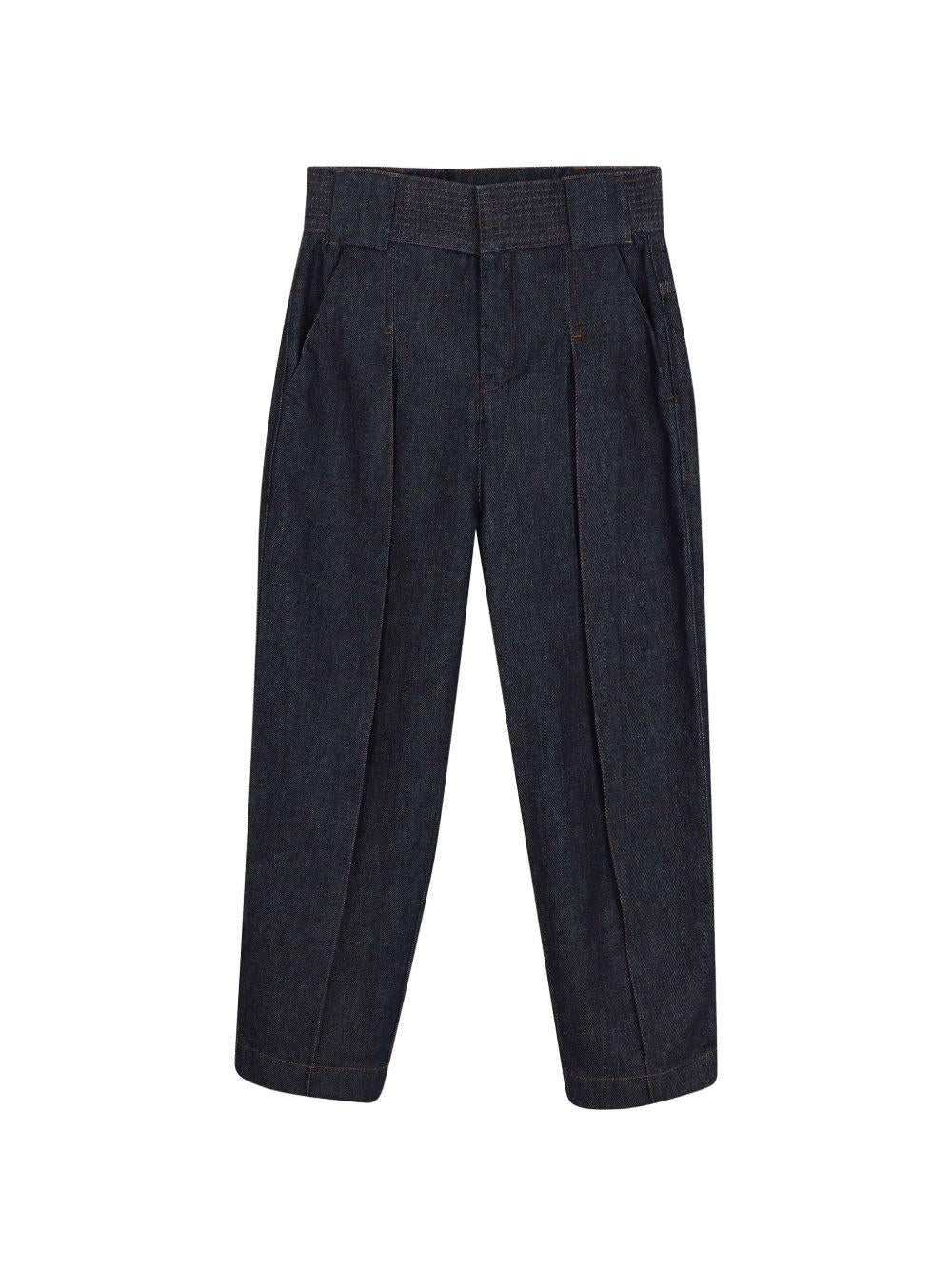 Jeans per bambino Lanvin Enfant in denim con cuciture a contrasto N30420 Z28 LANVIN KIDS 