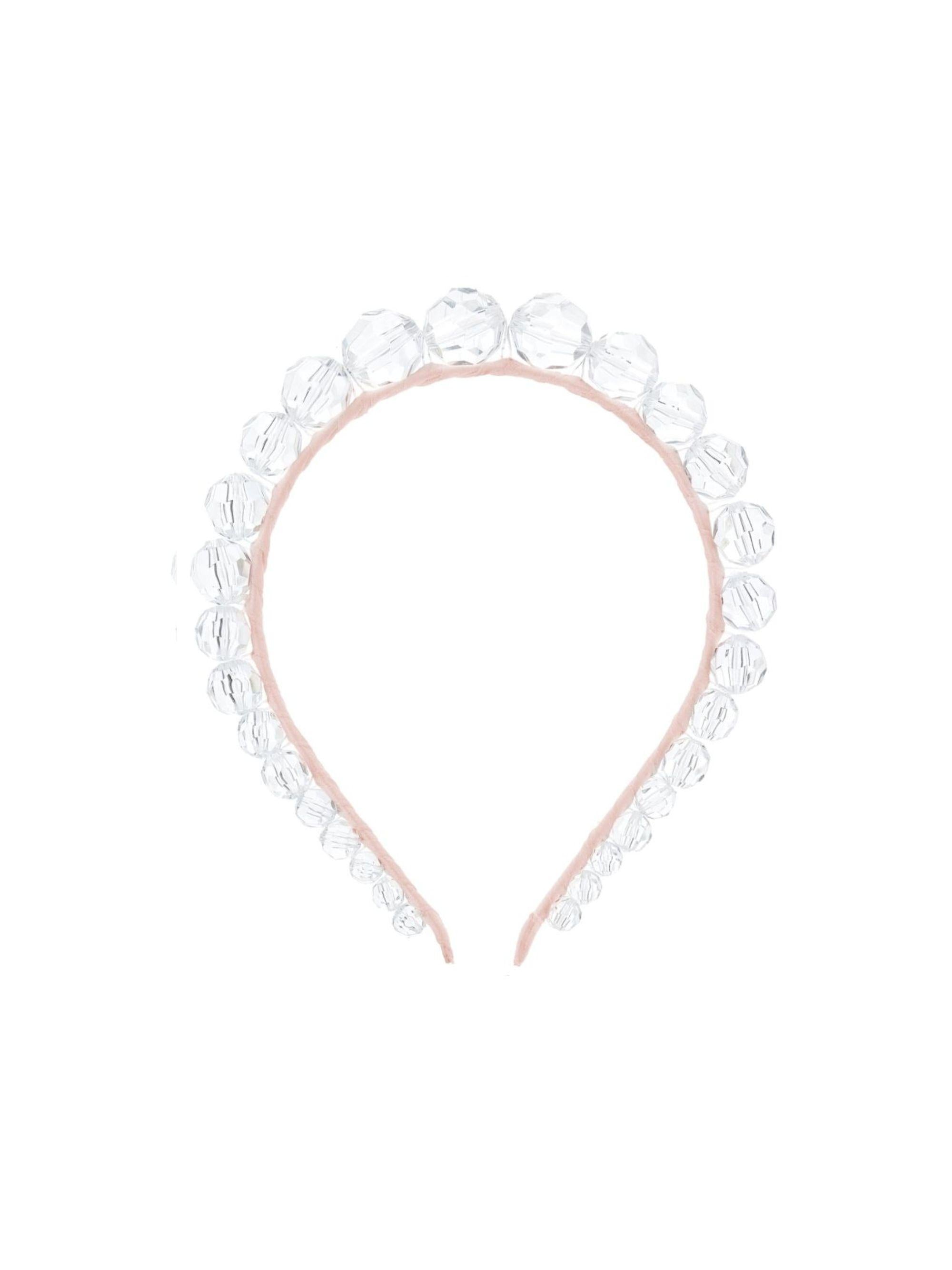 Cerchietto per capelli per bambina Monnalisa bianco con applicazione perline 77G000 7741 0091 MONNALISA 