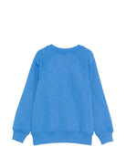 Felpa per bambino Moschino Kids azzurro con dettaglio logo HUF09MLCA88 40630 MOSCHINO KIDS 