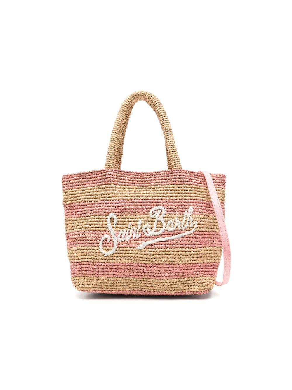 Borsa da spiaggia MC2 Saint Barth beige con ricamo logo RAFB002 01550F MC2 ST. BARTH KIDS 