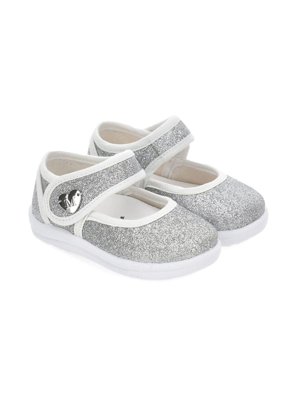 Ballerine per bambina Monnalisa argentate con dettaglio cuore 83G005 7714 G075 MONNALISA 