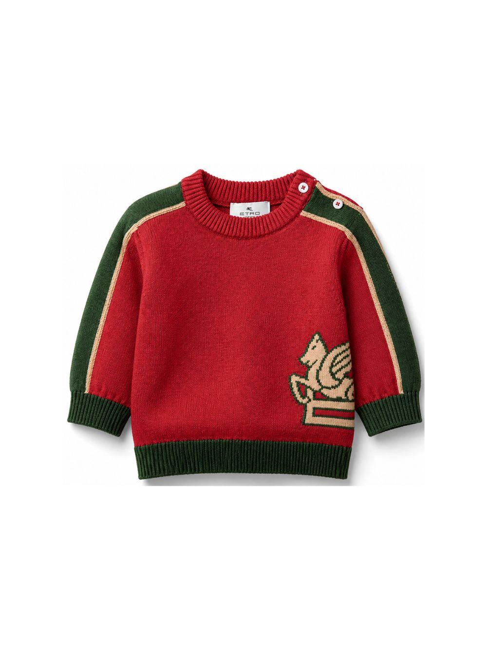 Maglione per neonato Etro Kids rosso con ricamo Pegaso GZ9500 Z2312 419 ETRO KIDS 