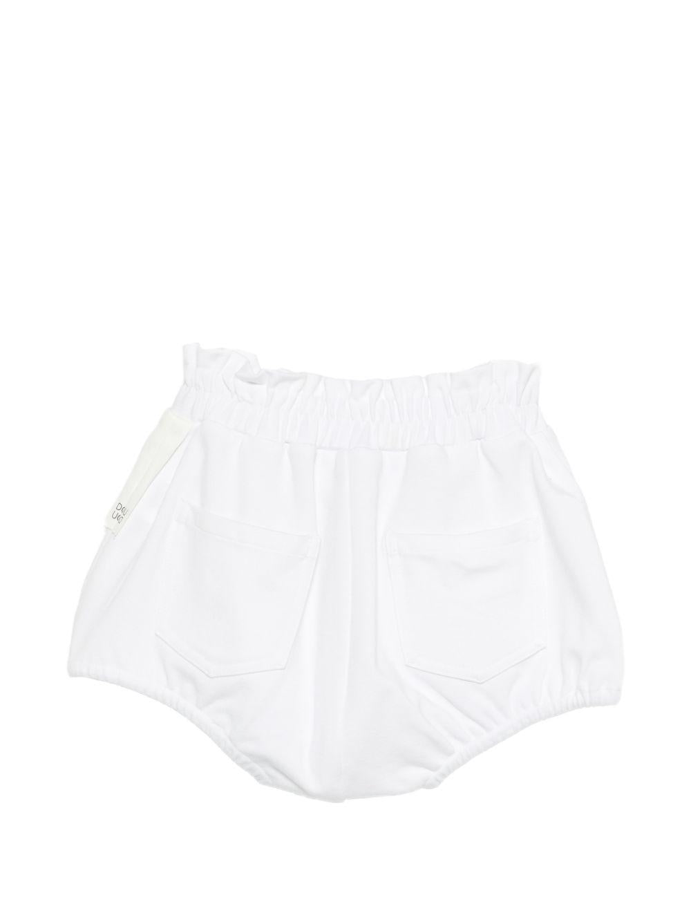 Shorts per bambina Douuod Kids bianchi con elastico in vita DY6A69 J0371 100 DOUUOD 