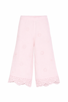 Pantaloni per bambina Louise Misha rosa con dettagli ricamati GRI-S26-P0147 PINK LOUISE MISHA KIDS 