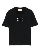 T-shirt per neonata Elisabetta Franchi La Mia Bambina nero con logo EGTS1030JE006 N000 ElISABETTA FRANCHI 