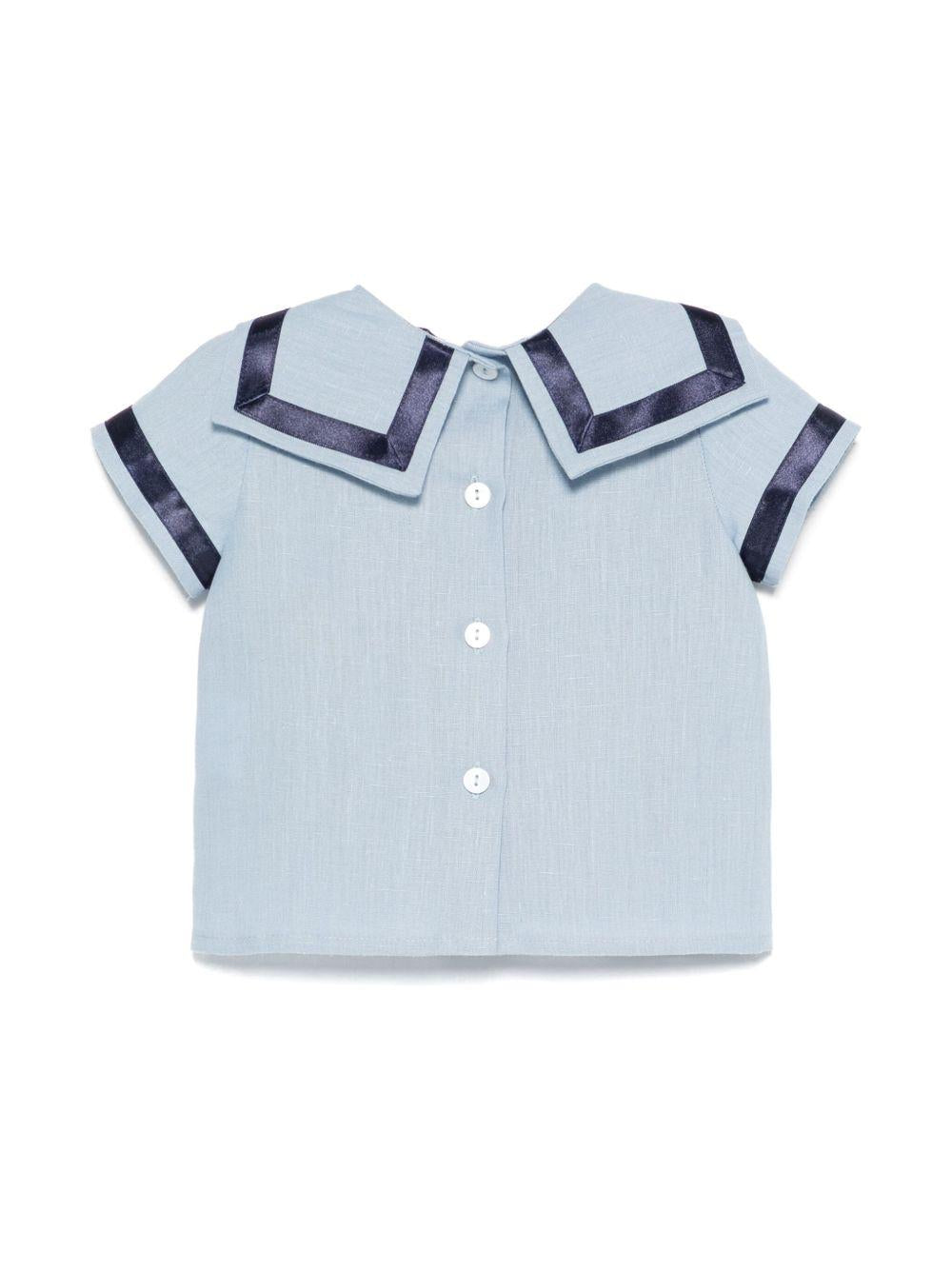 Camicia per neonato JESURUM BABY Ottavio azzurro con bordo a righe OTTAVIO VAR.83 JESURUM 