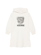 Abito per bambina Moschino Kids bianco con cappuccio HDV0GRLDA58 10123 MOSCHINO KIDS 