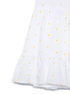 Abito per neonata Il Gufo bianco con ricamo a fiori con chiusura con nodo P25VA330C5053NB 010 IL GUFO 