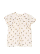Abito per neonata Bonpoint beige con stampa a fiori all-over S06XDRW00009 503 BONPOINT KIDS 