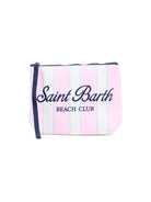 Pochette Aline MC2 Saint Barth bianca e rosa con designa righe ALIN001 00760L MC2 ST. BARTH KIDS 
