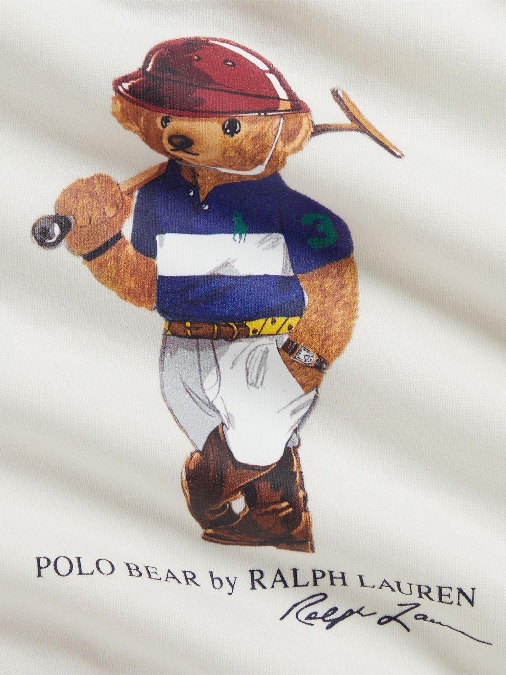 Felpa per neonato Polo Raulph Lauren Kids bianca con stampa bear sul davanti 320A96604 001 Ralph Lauren kids 