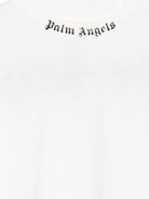T-shirt per bambino Palm Angels Kids bianca con stampa logo sul girocollo F6PAJBTH013 412 PALM ANGELS KIDS 