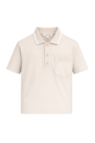 T-shirt per bambino Lanvin Enfant beige con colletto stile polo N30381 180 LANVIN KIDS 
