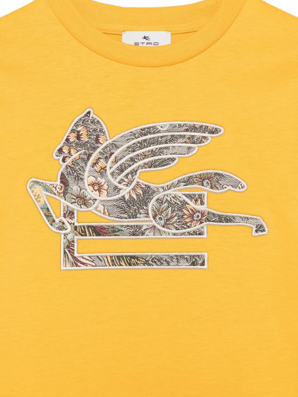 T-shirt per bambino Etro Kids gialla con dettaglio Pegaso sul davanti GZ8P40 Z3672 216 ETRO KIDS 