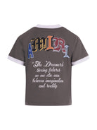 T-shirt per bambino Amiri Kids verde con logo sul davanti ACTOJR1005 329 AMIRI KIDS 