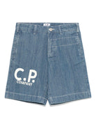 Shorts per bambino C.P. Company Kids in denim con stampa con logo CUQ00AL0E31 81161 C.P.COMPANY KIDS 
