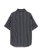 Camicia gessata per bambino Paolo Pecora Kids blu con colletto classico PP4028 BLU PAOLO PECORA KIDS 