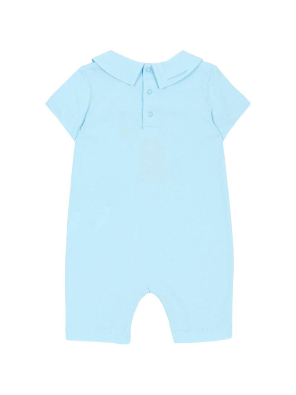 Tutina per neonati Moschino Kids azzurra con stampa grafica Orsetto con bolle di sapone MUT04MLAA03 40304 MOSCHINO KIDS 