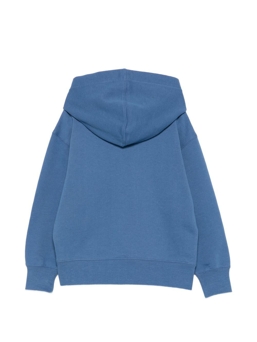 Felpa per bambino Palm Angels Kids blu con stampa grafica PBBB012S26FLE001 060 PALM ANGELS KIDS 