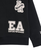 Felpa per bambino Emporio Armani Kids nera con patch logo EB001389 AF10126 UB118 EMPORIO ARMANI KIDS 