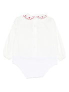 Tutina per neonata La Stupenderia bianca con colletto con dettagli rossi 1TBBD04 B01RED LA STUPENDERIA 