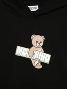 Felpa per bambino Moschino Kids nera con cappuccio HUF09KLCA90 60100 MOSCHINO KIDS 