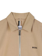 Camicia per bambino Boss Kids beige a maniche corte con zip J52946 249 BOSS KIDS 