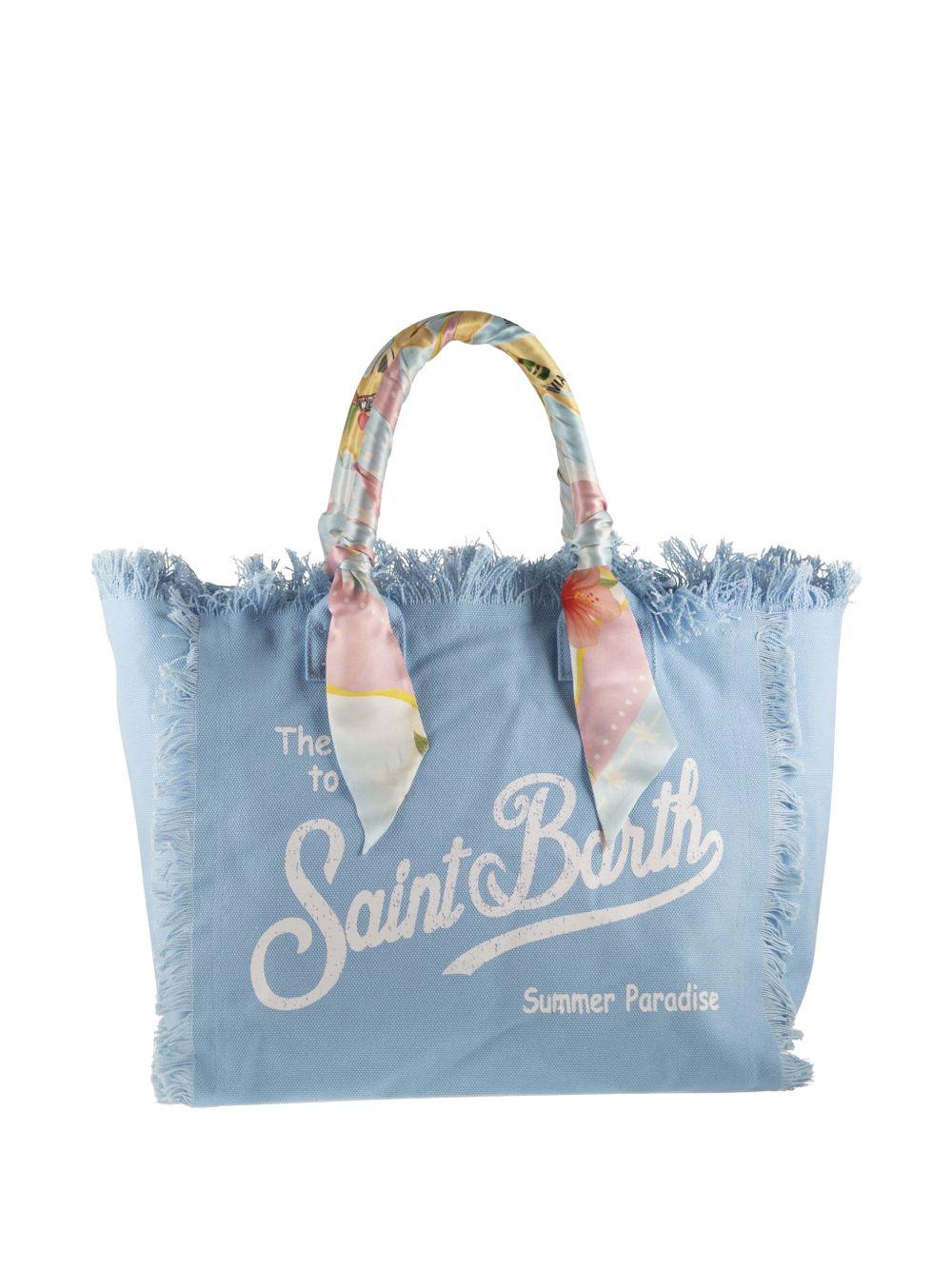 Borsa Vanity MC2 Saint Barth azzurra con manici con foulard VANI045 09250L MC2 ST. BARTH KIDS 