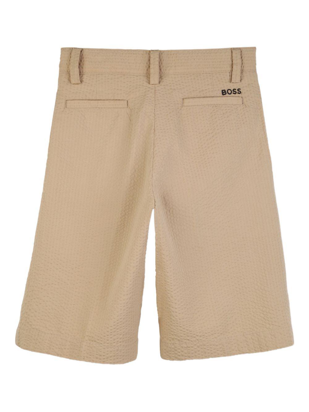 Shorts per bambino Boss Kids beige con finitura a rilievo J52923 249 BOSS KIDS 