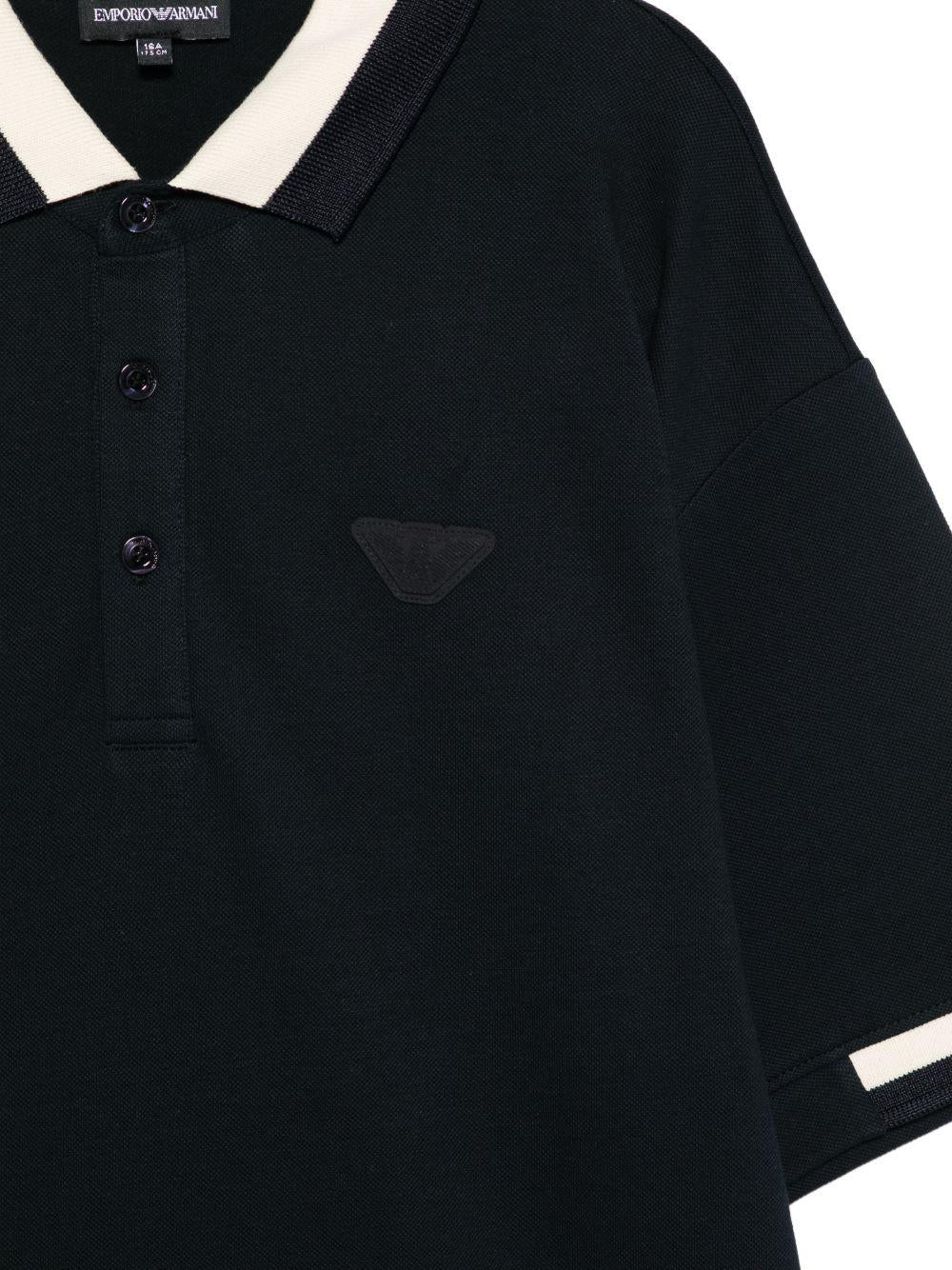 T-shirt per bambino Emporio Armani Kids blu con inserti a contrasti EB001316 AF16641 UB118 EMPORIO ARMANI KIDS 