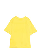 T-shirt per bambino Moschino Kids gialla con stampa logo sul davanti HUM05KLAA23 50577 MOSCHINO KIDS 