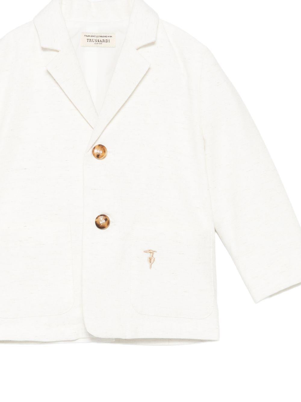 Blazer per neonato Trussardi Junior beige con logo ricamato sul davanti TIP26054GC BEIGE N.E. TRUSSARDI KIDS 