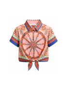 Camicia per bambina Dolce & Gabbana Kids rosa con stampa Carretto Siciliano L54S05 FI5O1 HF6CK DOLCE & GABBANA KIDS 