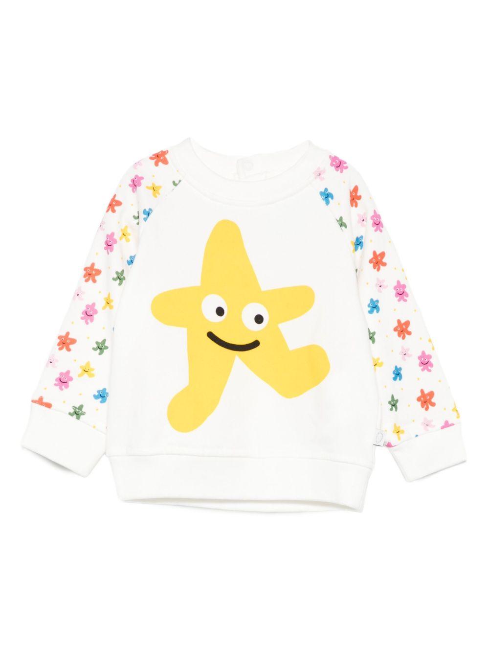 Felpa per neonata Stella McCartney Kids bianco con stampa grafica TX4050 Z3059 101 STELLA McCARTNEY KIDS 