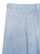 Pantaloni per bambina Ermanno Scervino Junior azzurri con pieghe frontali Z1G404 7658 0062 ERMANNO SCERVINO KIDS 