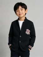 Blazer per bambino Emporio Armani Kids blu con patch logo EB001532 AF10126 UB118 EMPORIO ARMANI KIDS 