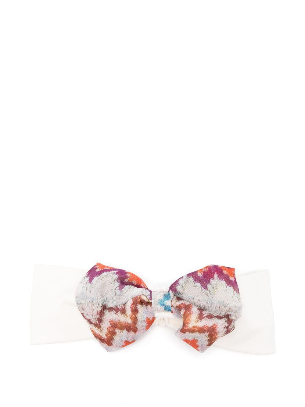 Fascia per capelli per neonata Missoni Kids bianca con stampa a zigzag MZ0034 Z3672 102MC MISSONI KIDS 