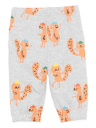 Pantaloni per neonato Stella McCartney Kids grigio con coulisse e stampa scoiattolo TX6570 Z3199 807MC STELLA McCARTNEY KIDS 