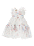 Abito per neonata Monnalisa bianco con stampa a fiori 31G902 7655 0099 MONNALISA KIDS 