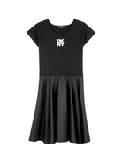 Abito per bambina DKNY Kids nero con dettaglio con logo D62396 09B DKNY 