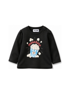 T-shirt per neonati Moschino Kids nera con stampa grafica sul davanti MUO01ELAA10 60100 MOSCHINO KIDS 