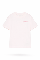 T-shirt per bambina Palm Angels Kids rosa con logo sul davanti PGAA002S26JER003 042 PALM ANGELS KIDS 
