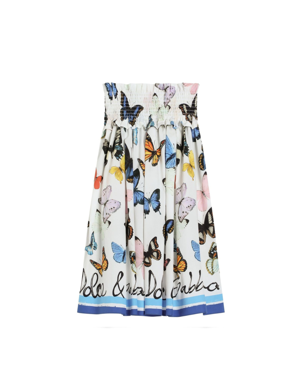 Gonna midi con stampa per bambina Dolce & Gabbana Kids bianco con orlo svasato L55I46 FI5KS HB5KB DOLCE & GABBANA KIDS 